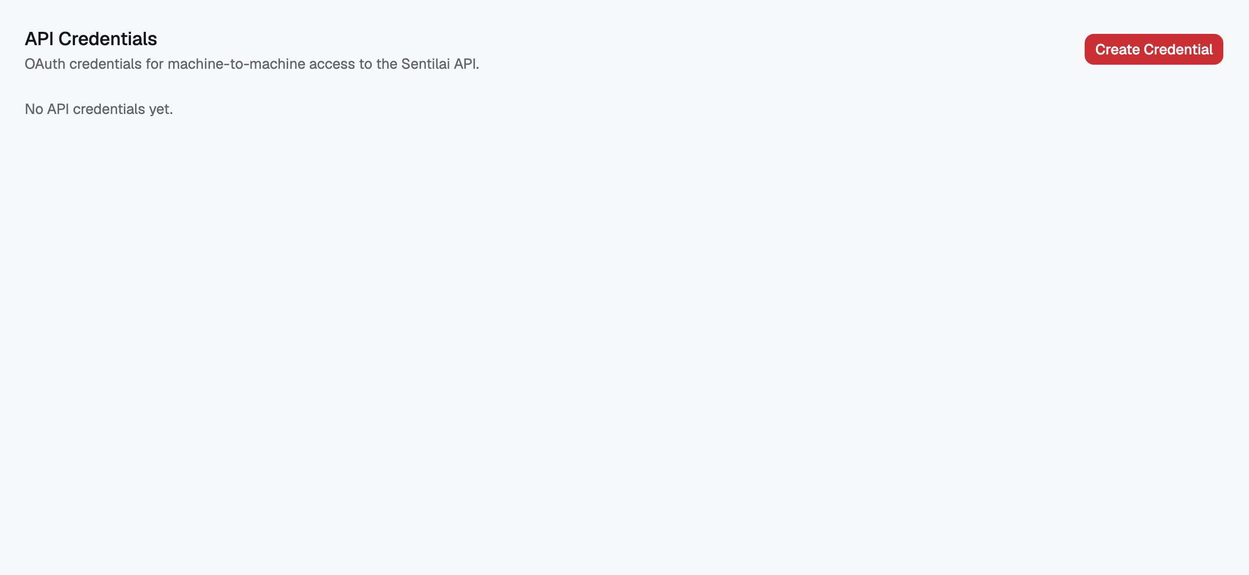 API credentials: scoped, expiring, IP-restrictable, and the secret is shown exactly once.
