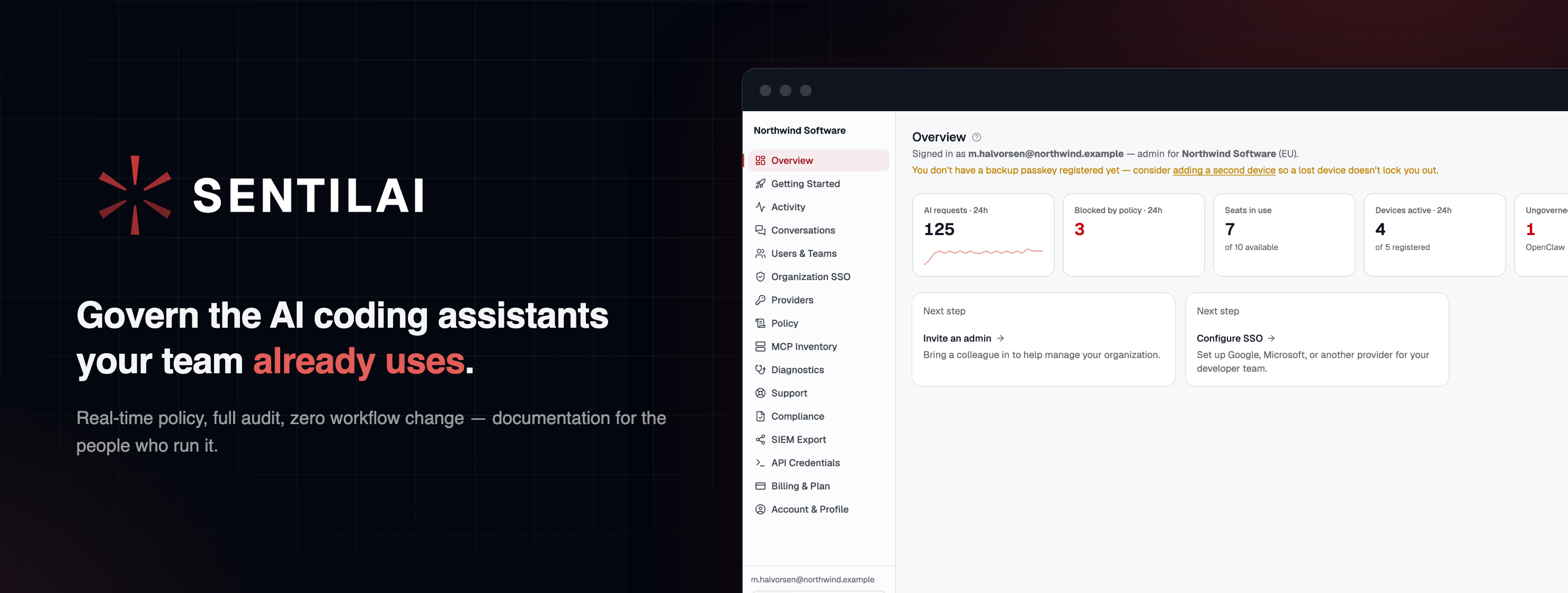 Sentilai — govern the AI coding assistants your team already uses